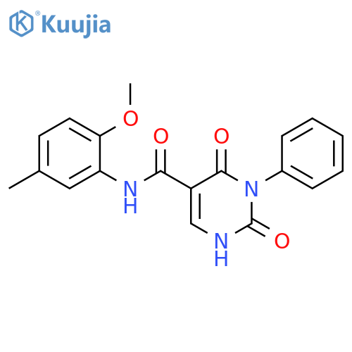 N-(2-methoxy-5-methylphenyl)-2,4-dioxo-3-phenyl-1,2,3,4-tetrahydropyrimidine-5-carboxamide structure