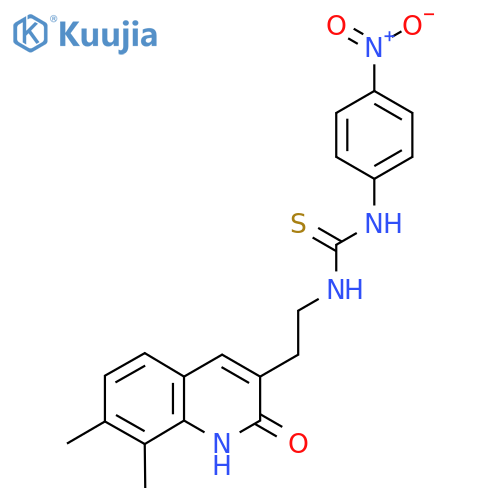 3-2-(7,8-dimethyl-2-oxo-1,2-dihydroquinolin-3-yl)ethyl-1-(4-nitrophenyl)thiourea structure