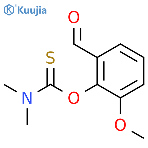 Carbamothioic acid, dimethyl-, O-(2-formyl-6-methoxyphenyl) ester structure