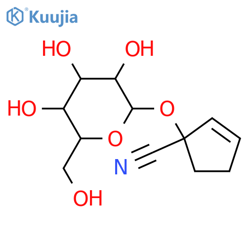 (1R)-1-[(2S,3R,4S,5S,6R)-3,4,5-trihydroxy-6-(hydroxymethyl)oxan-2-yl]oxycyclopent-2-ene-1-carbonitrile structure