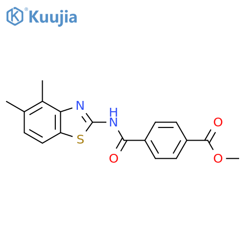 methyl 4-(4,5-dimethyl-1,3-benzothiazol-2-yl)carbamoylbenzoate structure