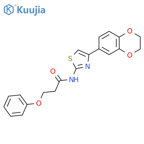 N-4-(2,3-dihydro-1,4-benzodioxin-6-yl)-1,3-thiazol-2-yl-3-phenoxypropanamide structure