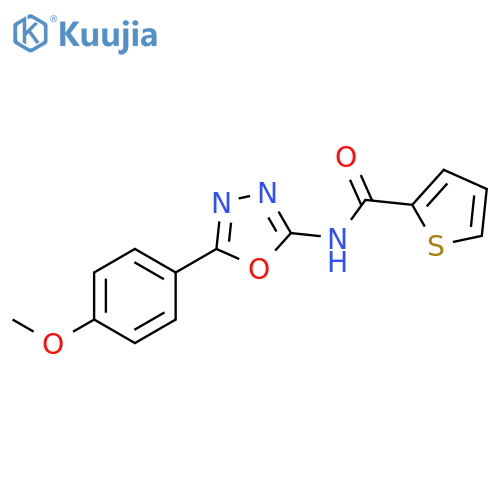 N-5-(4-methoxyphenyl)-1,3,4-oxadiazol-2-ylthiophene-2-carboxamide structure