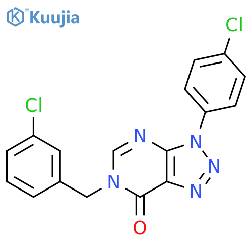 3-(4-chlorophenyl)-6-(3-chlorophenyl)methyl-3H,6H,7H-1,2,3triazolo4,5-dpyrimidin-7-one structure