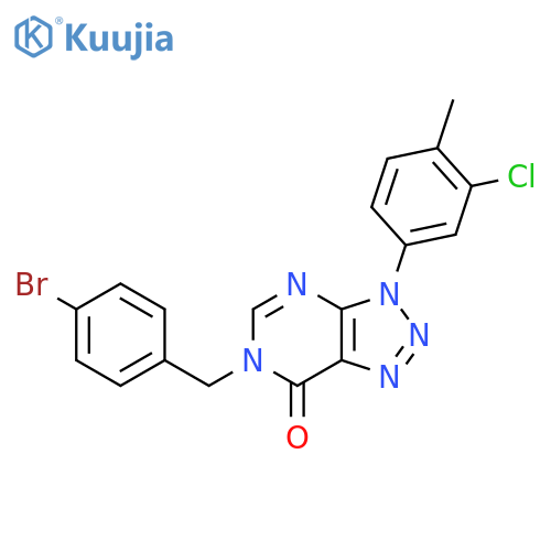 6-(4-bromophenyl)methyl-3-(3-chloro-4-methylphenyl)-3H,6H,7H-1,2,3triazolo4,5-dpyrimidin-7-one structure