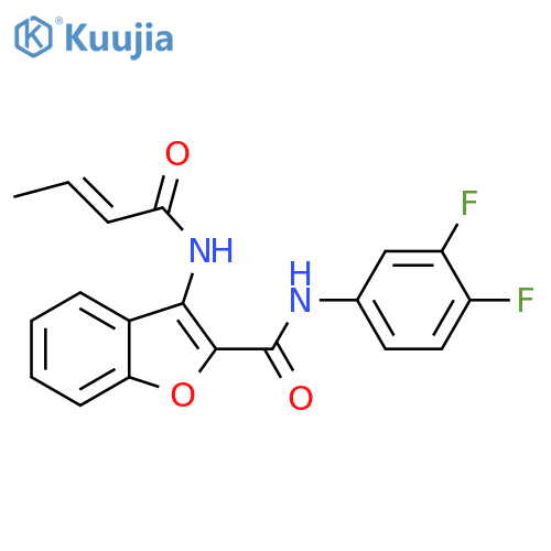 3-(2E)-but-2-enamido-N-(3,4-difluorophenyl)-1-benzofuran-2-carboxamide structure