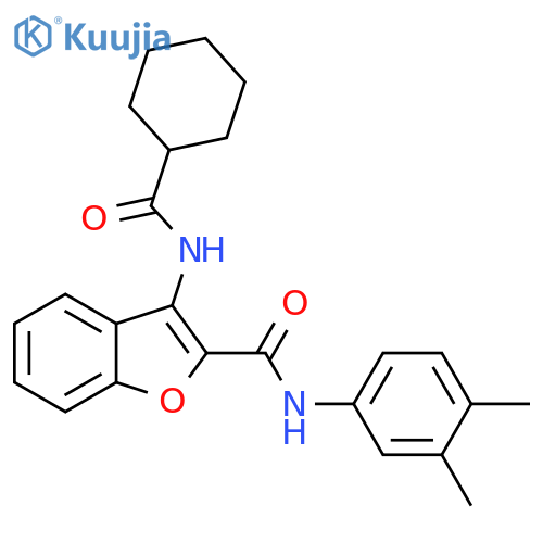 3-cyclohexaneamido-N-(3,4-dimethylphenyl)-1-benzofuran-2-carboxamide structure