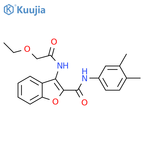 N-(3,4-dimethylphenyl)-3-(2-ethoxyacetamido)-1-benzofuran-2-carboxamide structure