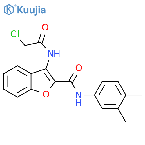 3-(2-chloroacetamido)-N-(3,4-dimethylphenyl)-1-benzofuran-2-carboxamide structure