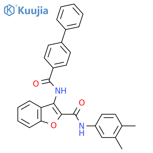 3-{1,1'-biphenyl-4-amido}-N-(3,4-dimethylphenyl)-1-benzofuran-2-carboxamide structure