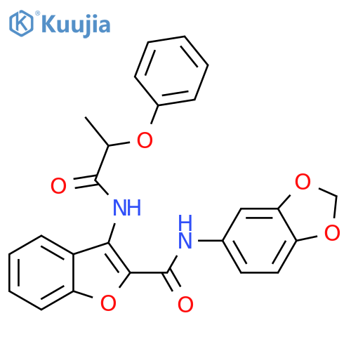 N-(2H-1,3-benzodioxol-5-yl)-3-(2-phenoxypropanamido)-1-benzofuran-2-carboxamide structure