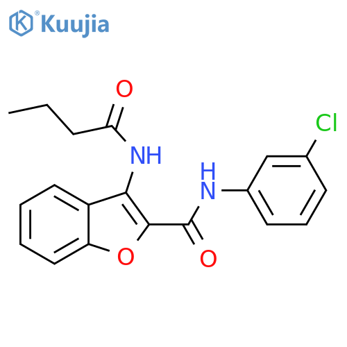 3-butanamido-N-(3-chlorophenyl)-1-benzofuran-2-carboxamide structure