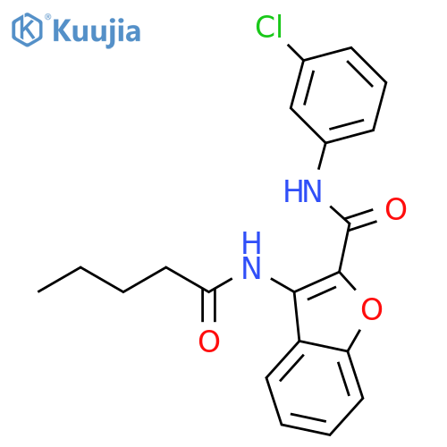 N-(3-chlorophenyl)-3-pentanamido-1-benzofuran-2-carboxamide structure