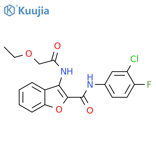 N-(3-chloro-4-fluorophenyl)-3-(2-ethoxyacetamido)-1-benzofuran-2-carboxamide structure
