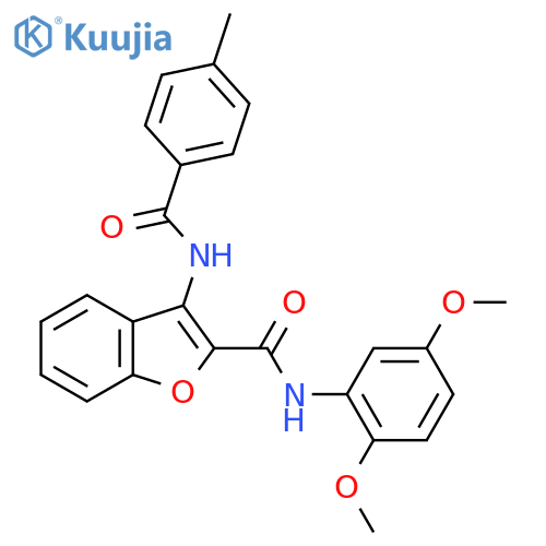 N-(2,5-dimethoxyphenyl)-3-(4-methylbenzamido)-1-benzofuran-2-carboxamide structure