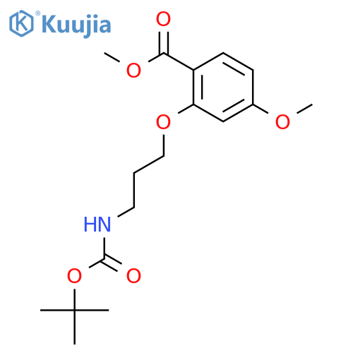 Benzoic acid,2-[3-[[(1,1-dimethylethoxy)carbonyl]amino]propoxy]-4-methoxy-, methylester structure