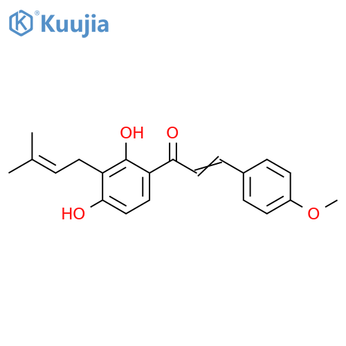 2-Propen-1-one, 1-[2,4-dihydroxy-3-(3-methyl-2-buten-1-yl)phenyl]-3-(4-methoxyphenyl)- structure