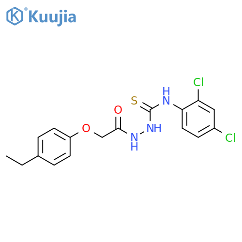 1-(2,4-dichlorophenyl)-3-[[2-(4-ethylphenoxy)acetyl]amino]thiourea structure