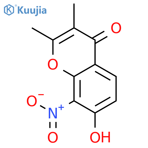 4H-1-Benzopyran-4-one, 7-hydroxy-2,3-dimethyl-8-nitro- structure