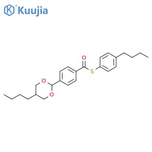 Benzenecarbothioic acid, 4-(5-butyl-1,3-dioxan-2-yl)-, S-(4-butylphenyl) ester structure