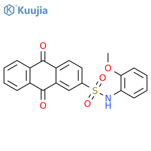N-(2-methoxyphenyl)-9,10-dioxo-9,10-dihydroanthracene-2-sulfonamide structure