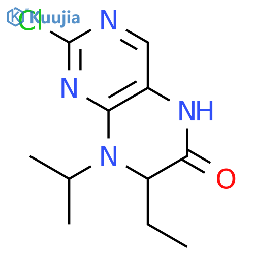 (7R)-2-chloro-7-ethyl-8-(propan-2-yl)-5,6,7,8-tetrahydropteridin-6-one structure