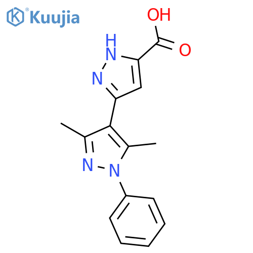 3',5'-dimethyl-1'-phenyl-1H,1'H-3,4'-bipyrazole-5-carboxylic acid structure