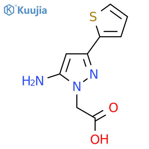 2-(5-Amino-3-(thiophen-2-yl)-1H-pyrazol-1-yl)acetic acid structure