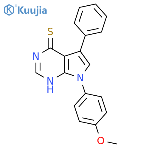 7-(4-methoxyphenyl)-5-phenyl-7H-pyrrolo2,3-dpyrimidine-4-thiol structure