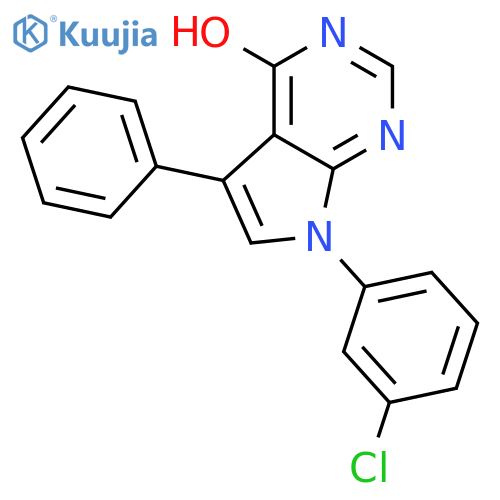 7-(3-chlorophenyl)-5-phenyl-7H-pyrrolo2,3-dpyrimidin-4-ol structure