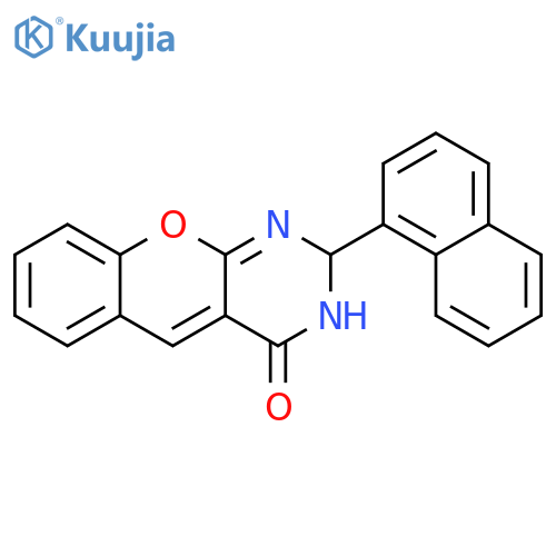 4H-[1]Benzopyrano[2,3-d]pyrimidin-4-one, 2,3-dihydro-2-(1-naphthalenyl)- structure