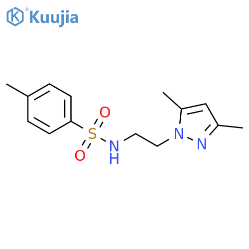 N-2-(3,5-dimethyl-1H-pyrazol-1-yl)ethyl-4-methylbenzene-1-sulfonamide structure