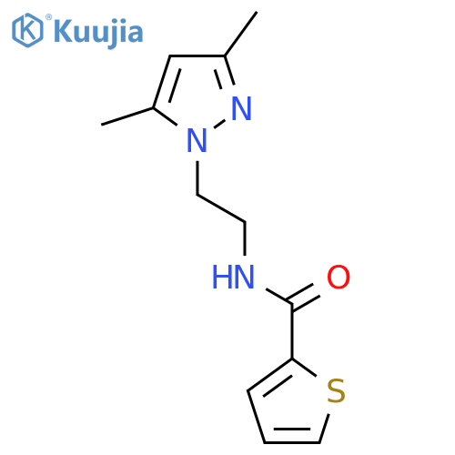 N-2-(3,5-dimethyl-1H-pyrazol-1-yl)ethylthiophene-2-carboxamide structure