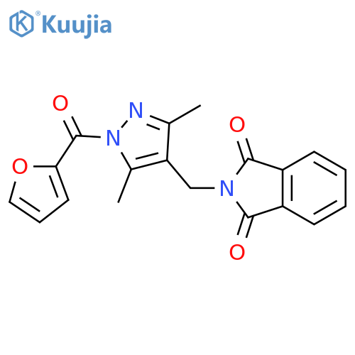 2-{1-(furan-2-carbonyl)-3,5-dimethyl-1H-pyrazol-4-ylmethyl}-2,3-dihydro-1H-isoindole-1,3-dione structure
