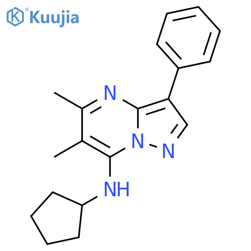N-cyclopentyl-5,6-dimethyl-3-phenylpyrazolo1,5-apyrimidin-7-amine structure
