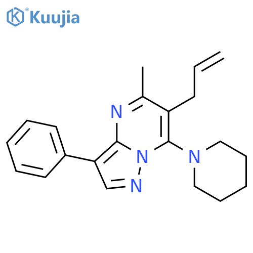 1-5-methyl-3-phenyl-6-(prop-2-en-1-yl)pyrazolo1,5-apyrimidin-7-ylpiperidine structure