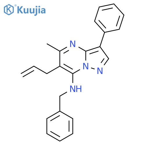 N-benzyl-5-methyl-3-phenyl-6-(prop-2-en-1-yl)pyrazolo1,5-apyrimidin-7-amine structure