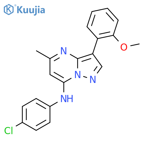 N-(4-chlorophenyl)-3-(2-methoxyphenyl)-5-methylpyrazolo1,5-apyrimidin-7-amine structure