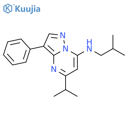 N-(2-methylpropyl)-3-phenyl-5-(propan-2-yl)pyrazolo1,5-apyrimidin-7-amine structure