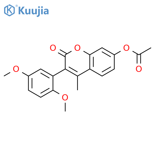 3-(2,5-dimethoxyphenyl)-4-methyl-2-oxo-2H-chromen-7-yl acetate structure