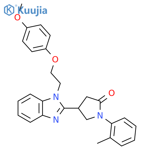 4-{1-2-(4-methoxyphenoxy)ethyl-1H-1,3-benzodiazol-2-yl}-1-(2-methylphenyl)pyrrolidin-2-one structure