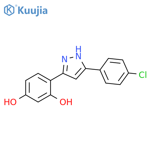 4-5-(4-chlorophenyl)-1H-pyrazol-3-ylbenzene-1,3-diol structure