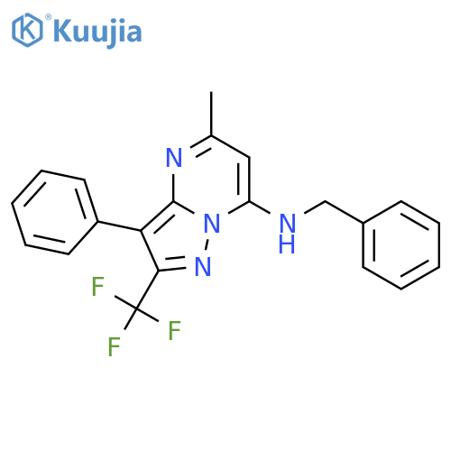 N-benzyl-5-methyl-3-phenyl-2-(trifluoromethyl)pyrazolo1,5-apyrimidin-7-amine structure