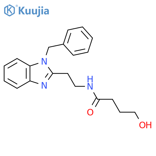 N-2-(1-benzyl-1H-1,3-benzodiazol-2-yl)ethyl-4-hydroxybutanamide structure