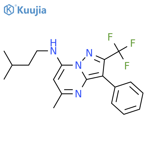5-methyl-N-(3-methylbutyl)-3-phenyl-2-(trifluoromethyl)pyrazolo1,5-apyrimidin-7-amine structure