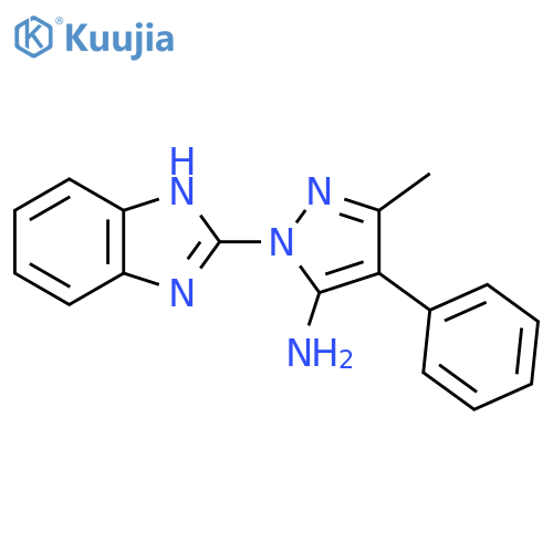 1-(1H-benzo[d]imidazol-2-yl)-3-methyl-4-phenyl-1H-pyrazol-5-amine structure