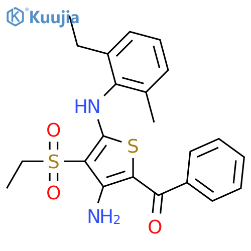 5-benzoyl-3-(ethanesulfonyl)-N2-(2-ethyl-6-methylphenyl)thiophene-2,4-diamine structure