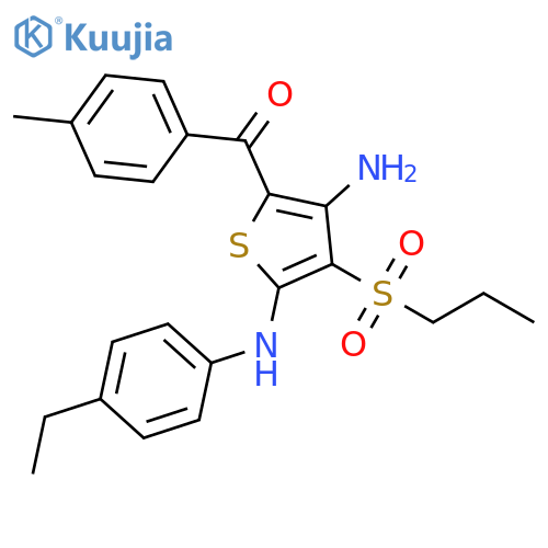 N2-(4-ethylphenyl)-5-(4-methylbenzoyl)-3-(propane-1-sulfonyl)thiophene-2,4-diamine structure