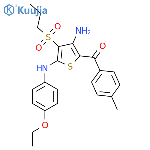 N2-(4-ethoxyphenyl)-5-(4-methylbenzoyl)-3-(propane-1-sulfonyl)thiophene-2,4-diamine structure