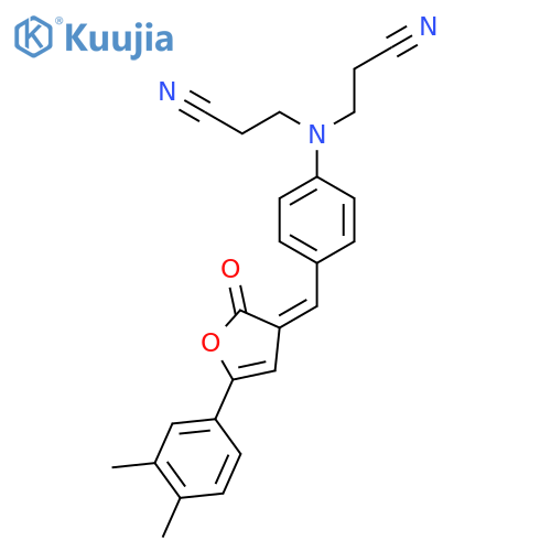 3,3''-[(4-{(E)-[5-(3,4-dimethylphenyl)-2-oxofuran-3(2H)-ylidene]methyl}phenyl)imino]dipropanenitrile structure